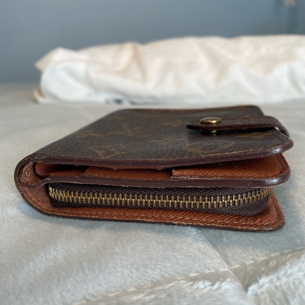 CA0968 Louis Vuitton Compact Zip Monogram Canvas Bifold Wallet Brown - Picture 9 of 12
